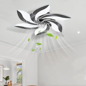 26.8 Inch Ceiling Fans with Lights, Modern LED Acrylic Ceiling Fan Light, Dimmable Adjustable Wind Speed Reversible Motor, Ideal for Living Room, Bedroom, Kitchen