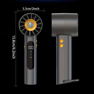 Hold the High-speed Electric Fan, the USB Charging Portable Mini Fan, the 100-speed Adjustable LED Digital Display Fan with Built-in Compass, with Hook Turbo Boost, Quick Cooling Outdoor Fan, Summer Camping Fan