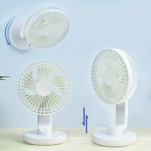 White Hanging Rechargeable Fan with a 1800Mah, Usb, Featuring 3 Speed Settings And Strong Airflow, Designed for Use on a Sturdy Golf Cart Work Table, Suitable for Outdoor Travel, Camping, Gym, And Treadmill