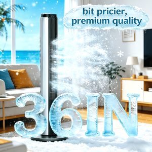 36 Inch Tower Fan with LED Display, 6 Wind Speeds 4 Modes 12H Timer 80 Degree Oscillation, 50W Motor 7Mu002FS Strong Wind Low Noise 39Db, Detachable Washable for Bedroom Home Office